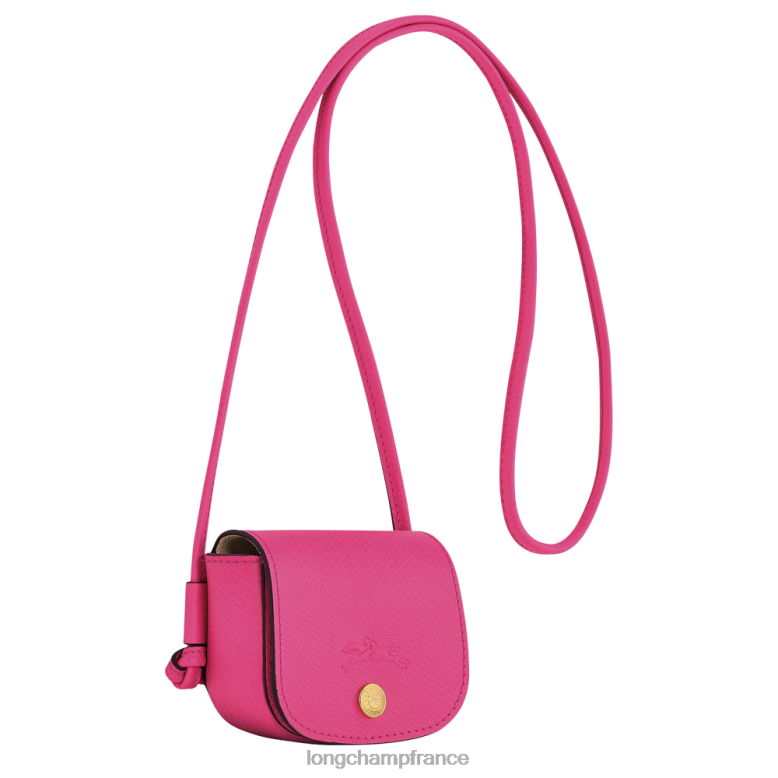 fuchsia femmes porte-monnaie épure avec lacet en cuir maroquinerie Longchamp Z6ZTP535
