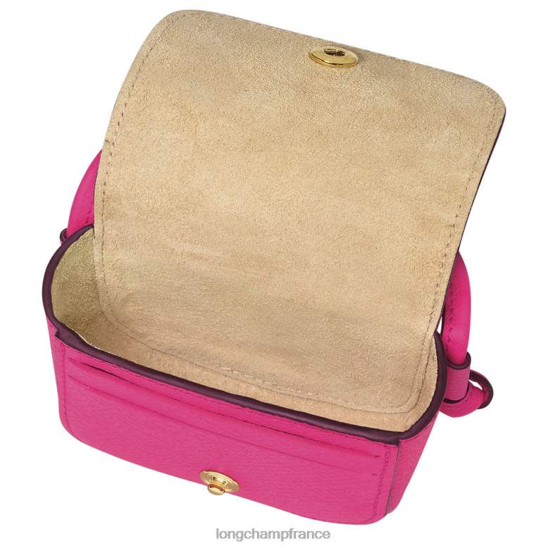 fuchsia femmes porte-monnaie épure avec lacet en cuir maroquinerie Longchamp Z6ZTP535