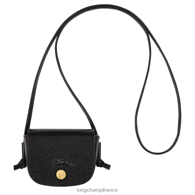 noir femmes porte-monnaie épure avec lacet en cuir maroquinerie Longchamp Z6ZTP531