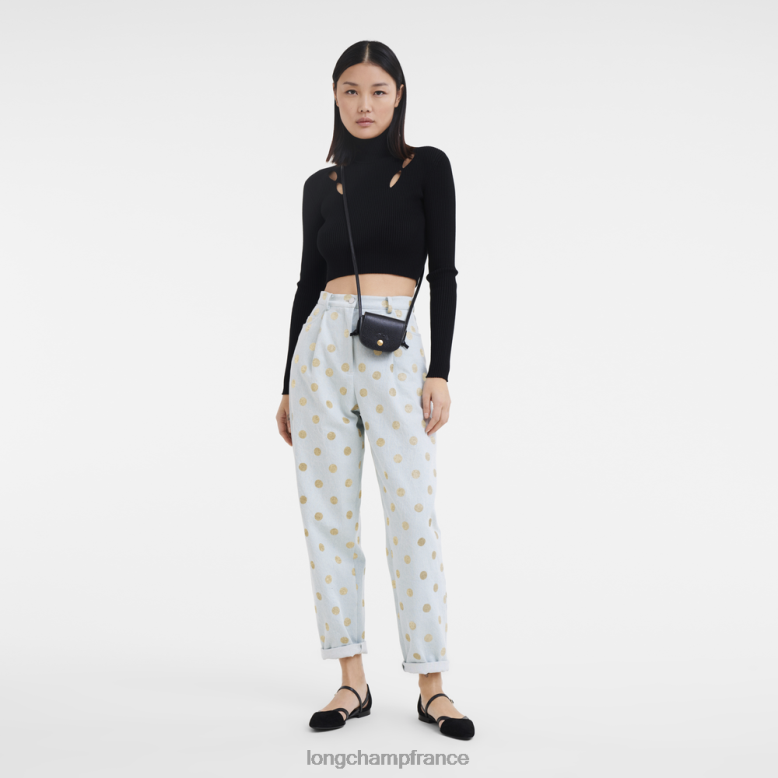 noir femmes porte-monnaie épure avec lacet en cuir maroquinerie Longchamp Z6ZTP531