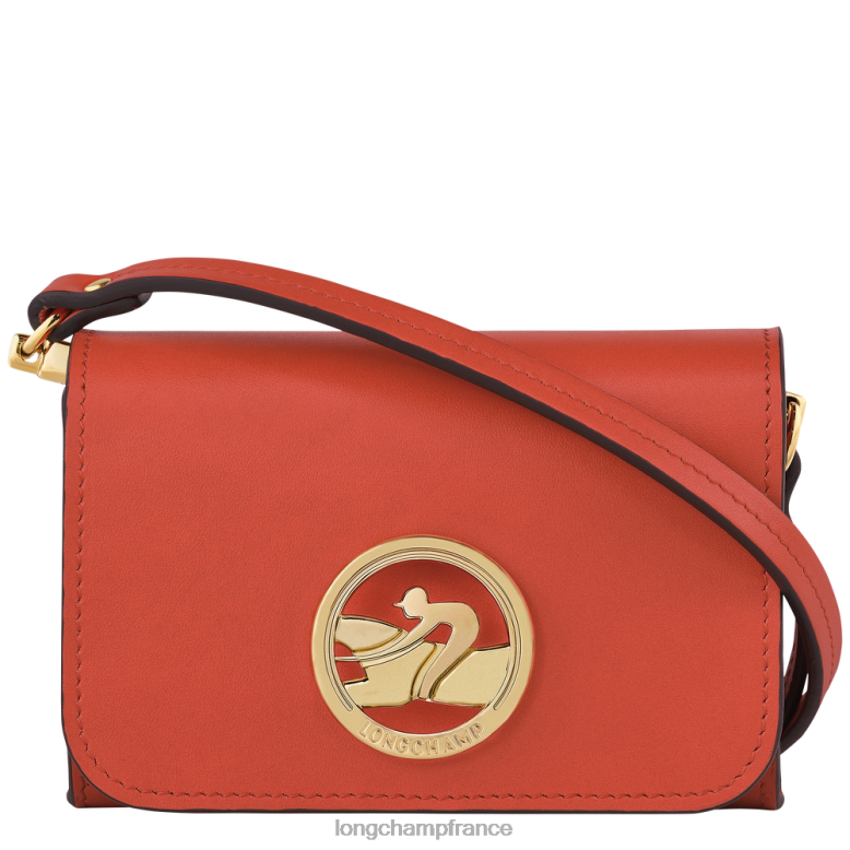 orange femmes porte-monnaie box-trot avec bandoulière maroquinerie Longchamp Z6ZTP517