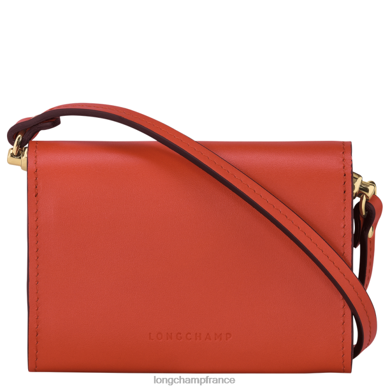 orange femmes porte-monnaie box-trot avec bandoulière maroquinerie Longchamp Z6ZTP517