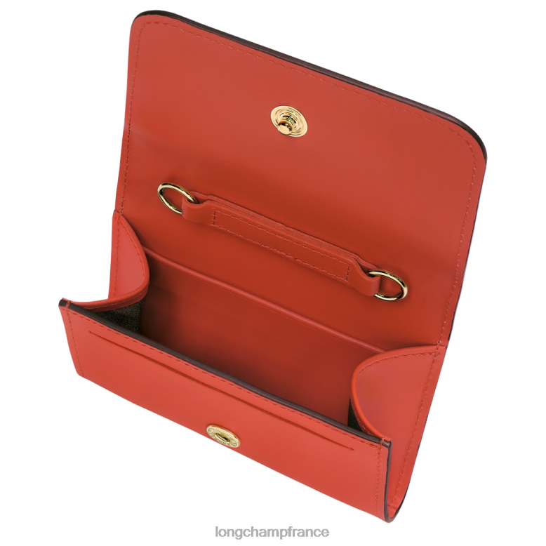 orange femmes porte-monnaie box-trot avec bandoulière maroquinerie Longchamp Z6ZTP517