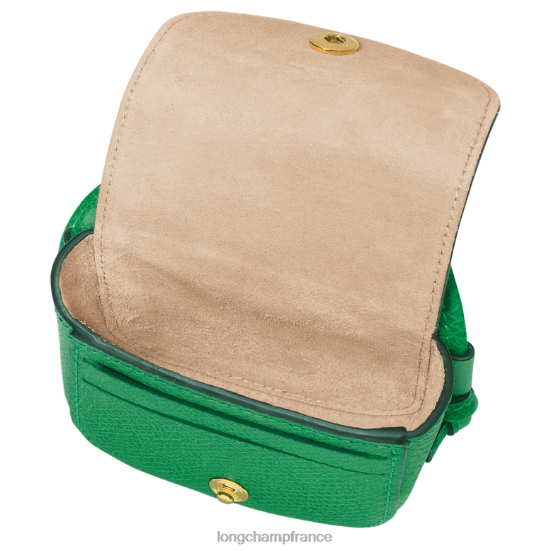 vert femmes porte-monnaie épure avec lacet en cuir maroquinerie Longchamp Z6ZTP534