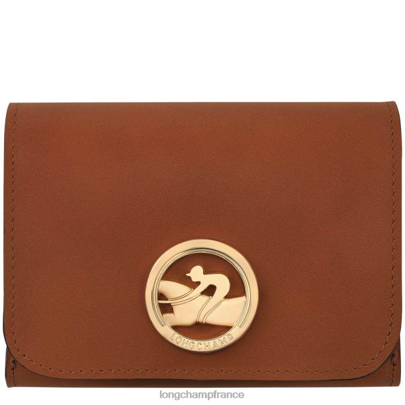 Cognac femmes portefeuille box-trot maroquinerie Longchamp Z6ZTP556