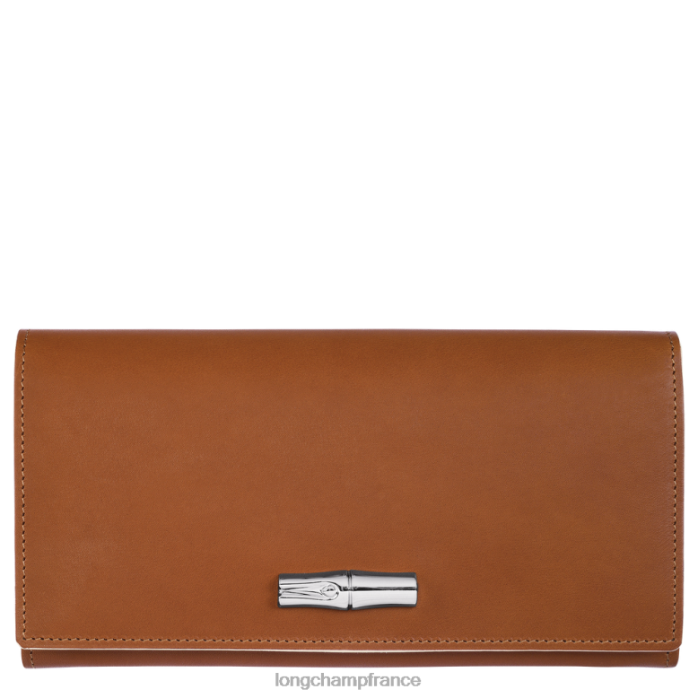 Cognac femmes portefeuille continental roseau maroquinerie Longchamp Z6ZTP594