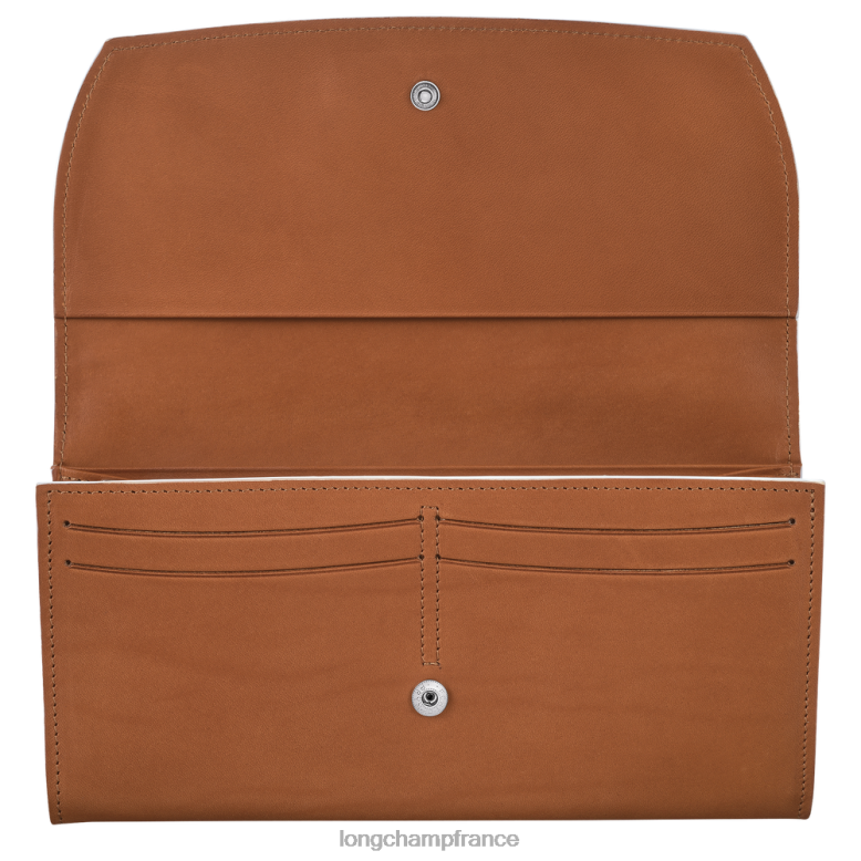 Cognac femmes portefeuille continental roseau maroquinerie Longchamp Z6ZTP594