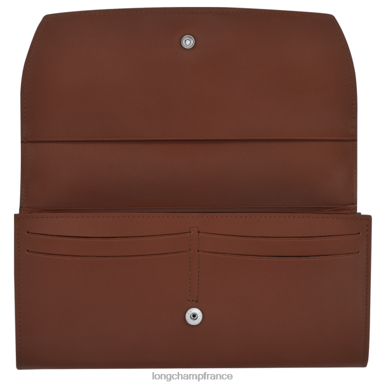 ébène femmes portefeuille continental roseau maroquinerie Longchamp Z6ZTP565