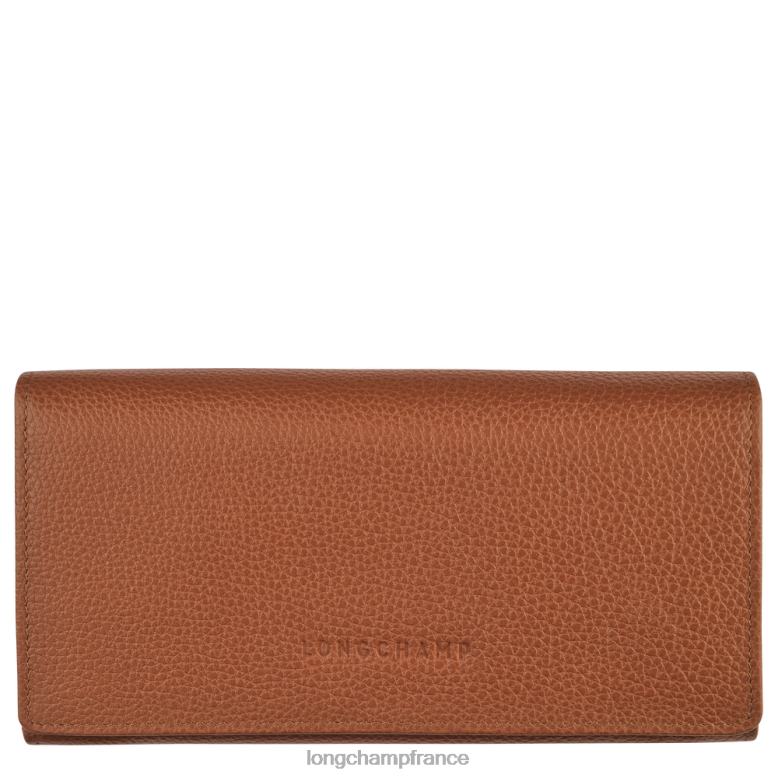 caramel femmes portefeuille continental le foulonne maroquinerie Longchamp Z6ZTP610
