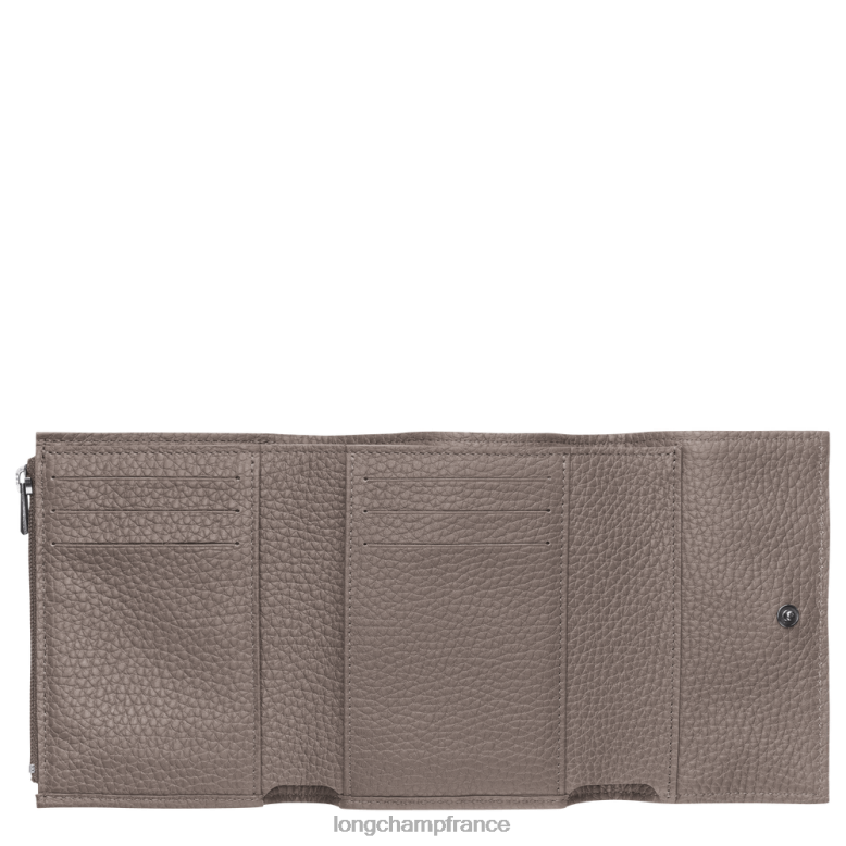 gris femmes portefeuille compact essentiel roseau maroquinerie Longchamp Z6ZTP570