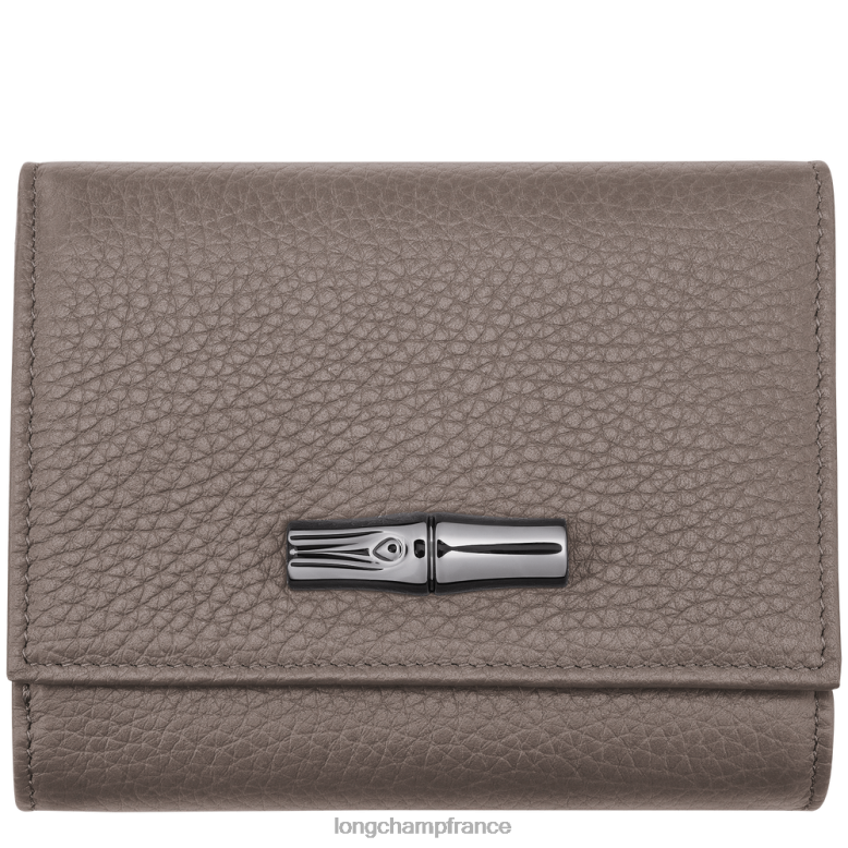 gris femmes portefeuille essentiel roseau maroquinerie Longchamp Z6ZTP573