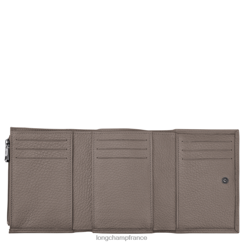 gris femmes portefeuille essentiel roseau maroquinerie Longchamp Z6ZTP573