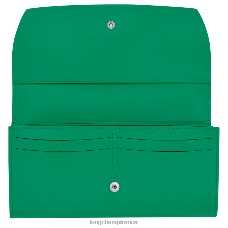 herbe/feu vert femmes portefeuille continental roseau maroquinerie Longchamp Z6ZTP566