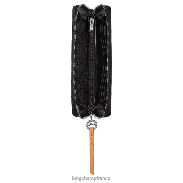 noir femmes le pliage city portefeuille avec zip autour maroquinerie Longchamp Z6ZTP550