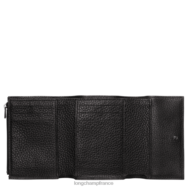 noir femmes portefeuille compact essentiel roseau maroquinerie Longchamp Z6ZTP568