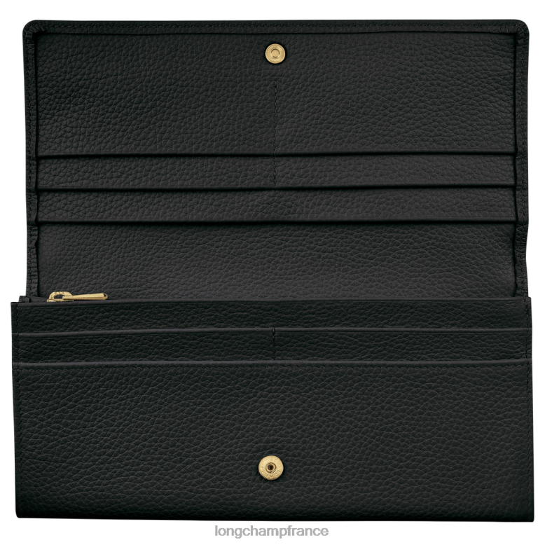 noir femmes portefeuille continental le foulonne maroquinerie Longchamp Z6ZTP602