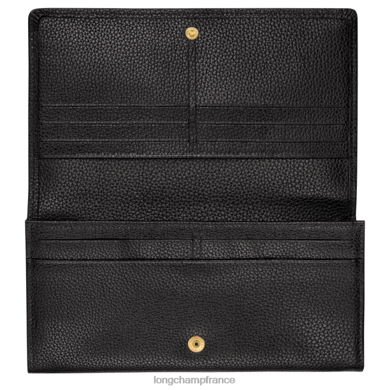 noir femmes portefeuille continental le foulonne maroquinerie Longchamp Z6ZTP609