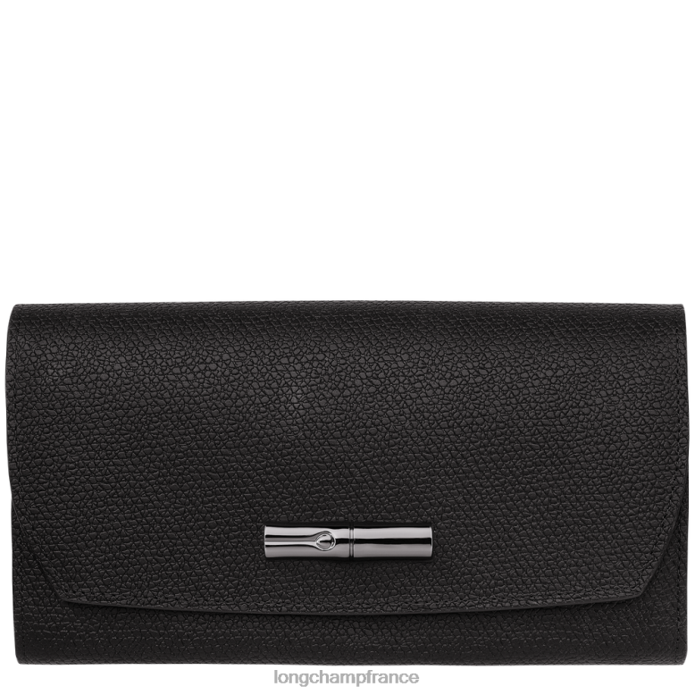 noir femmes portefeuille continental roseau maroquinerie Longchamp Z6ZTP587
