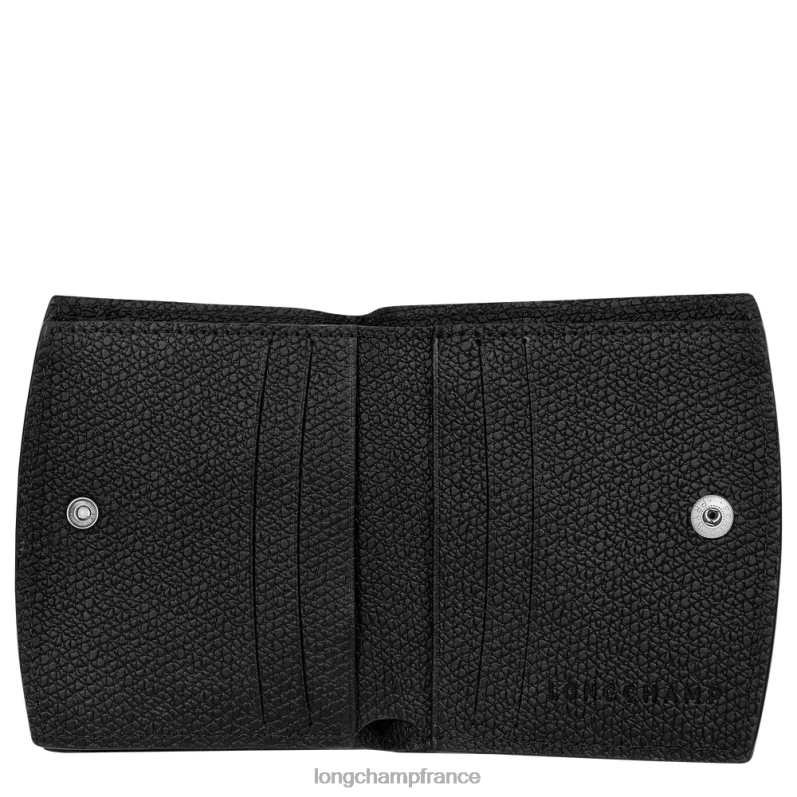 noir femmes portefeuille roseau maroquinerie Longchamp Z6ZTP581