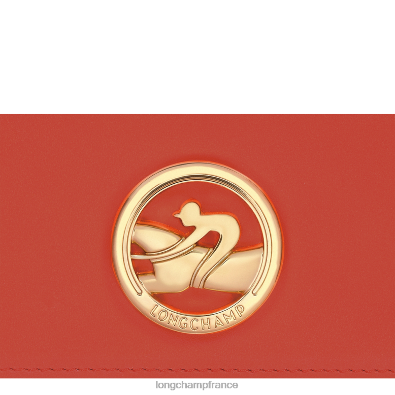 orange femmes portefeuille continental box-trot maroquinerie Longchamp Z6ZTP559