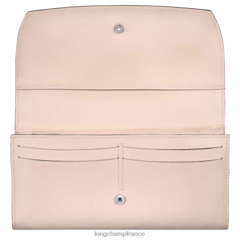 rose pâle femmes portefeuille continental roseau maroquinerie Longchamp Z6ZTP567