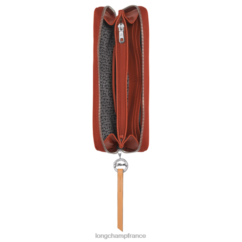 terre cuite femmes le pliage city portefeuille avec zip autour maroquinerie Longchamp Z6ZTP551