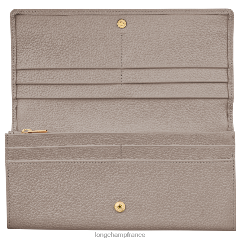 tourterelle femmes portefeuille continental le foulonne maroquinerie Longchamp Z6ZTP606