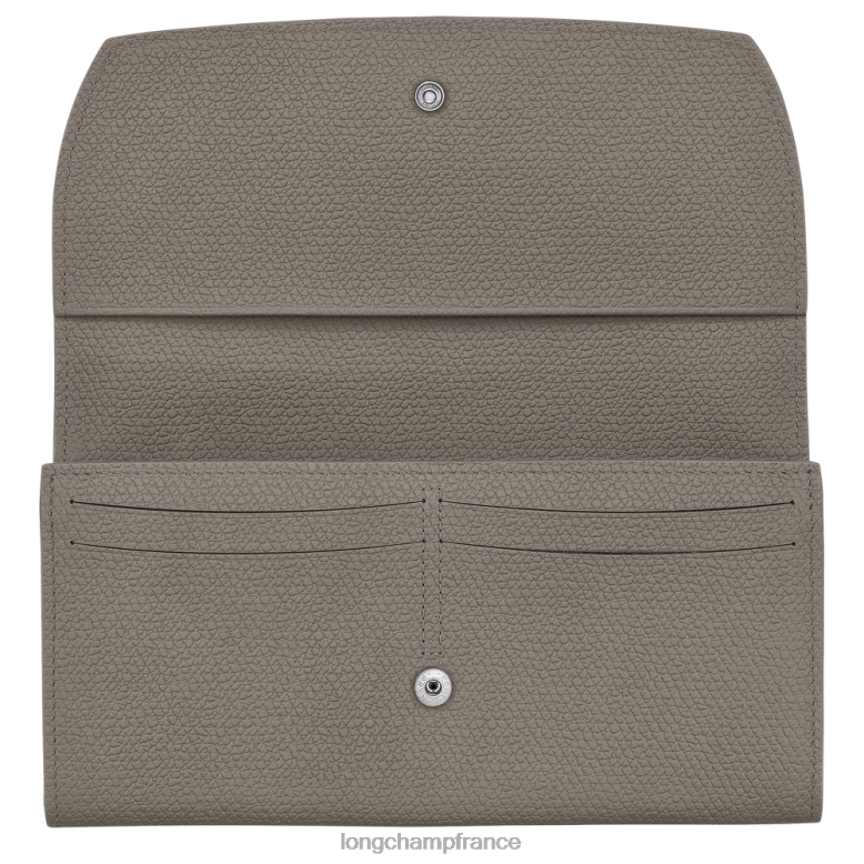 tourterelle femmes portefeuille continental roseau maroquinerie Longchamp Z6ZTP592