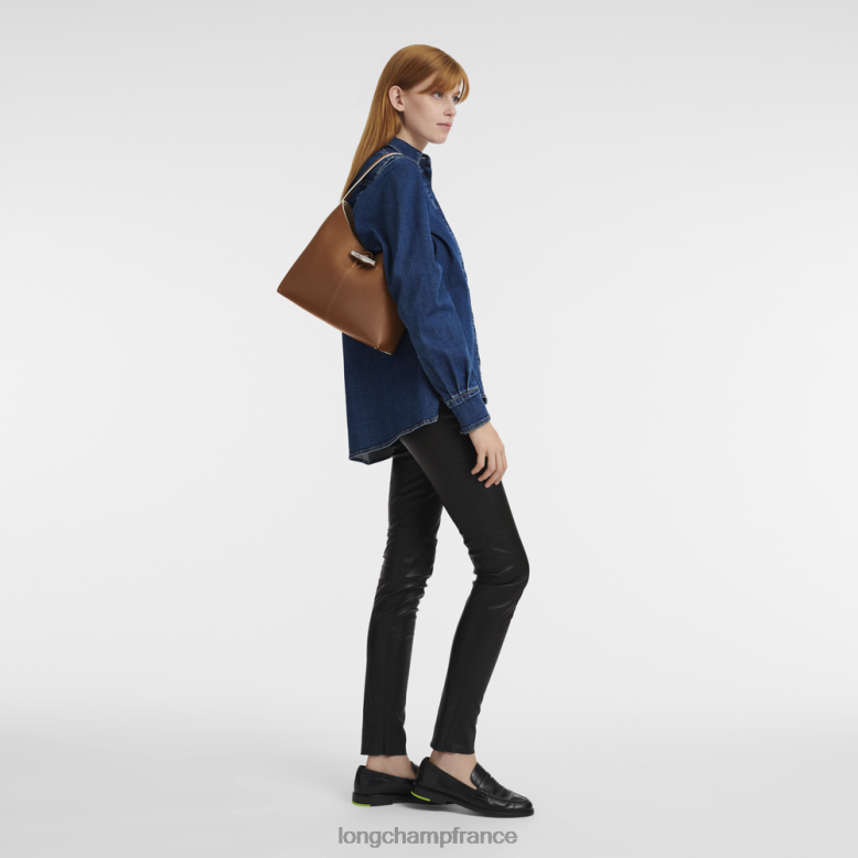 Cognac femmes sac hobo roseau Sacs Longchamp Z6ZTP382