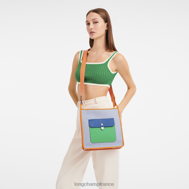 bleu/orange femmes le foulonne sac bandoulière zippé Sacs Longchamp Z6ZTP260