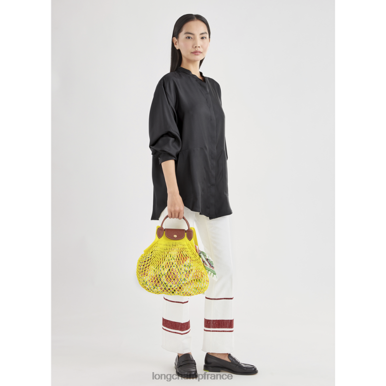 citron femmes sac en filet le pliage Sacs Longchamp Z6ZTP2