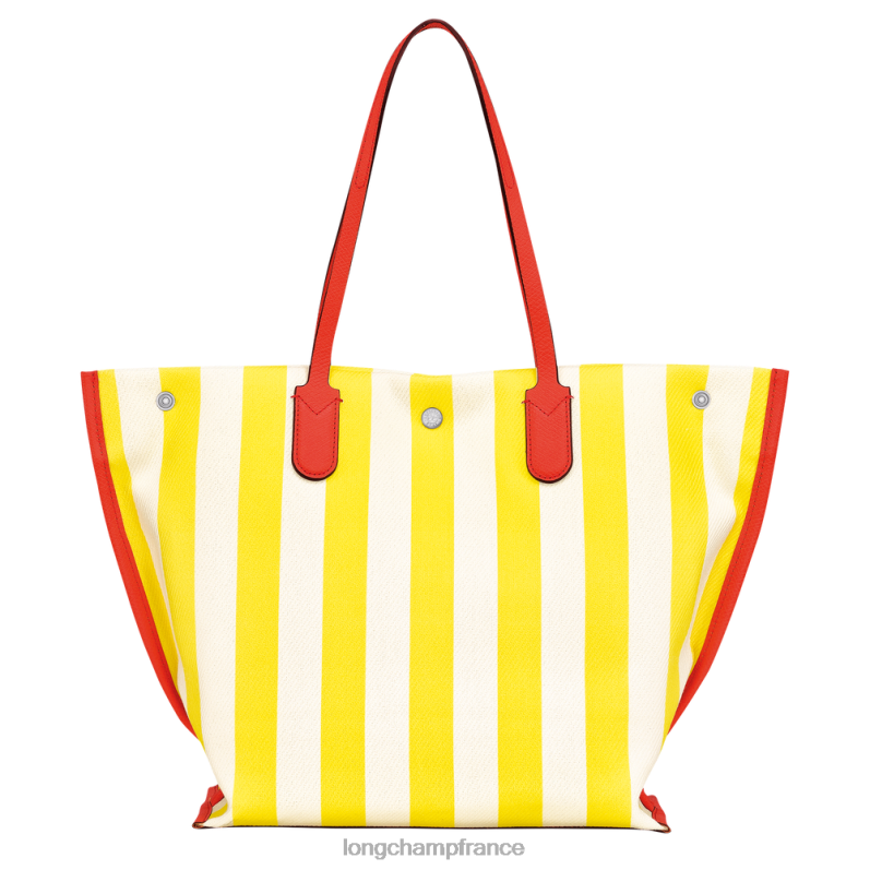 jaune blanc femmes sac cabas essentiel roseau Sacs Longchamp Z6ZTP364
