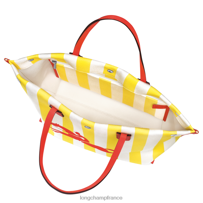 jaune blanc femmes sac cabas essentiel roseau Sacs Longchamp Z6ZTP364