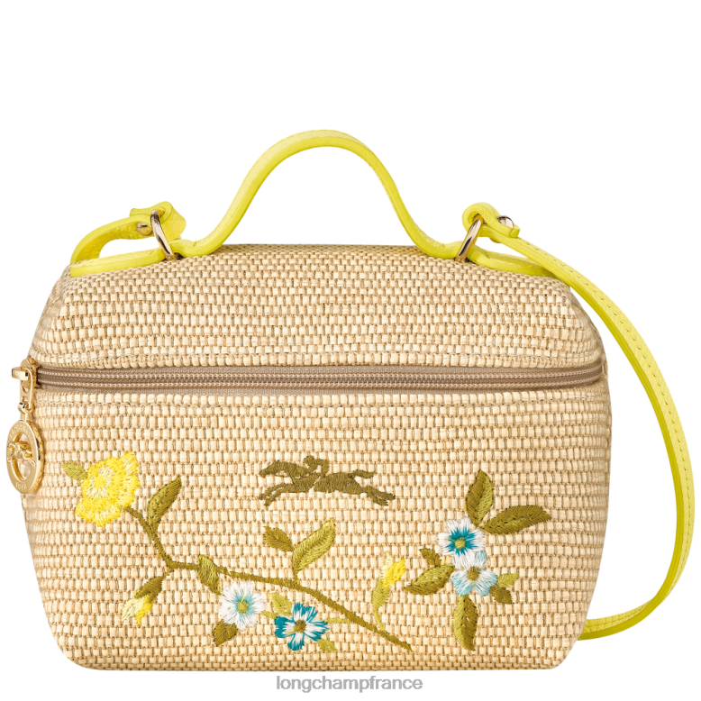 jaune femmes le panier pliable vanity Sacs Longchamp Z6ZTP27