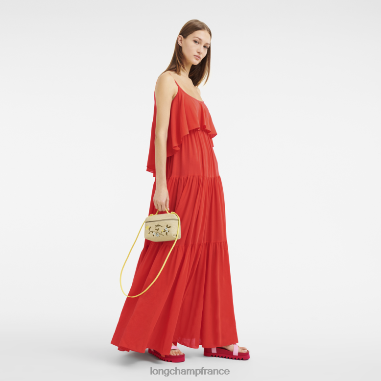 jaune femmes le panier pliable vanity Sacs Longchamp Z6ZTP27