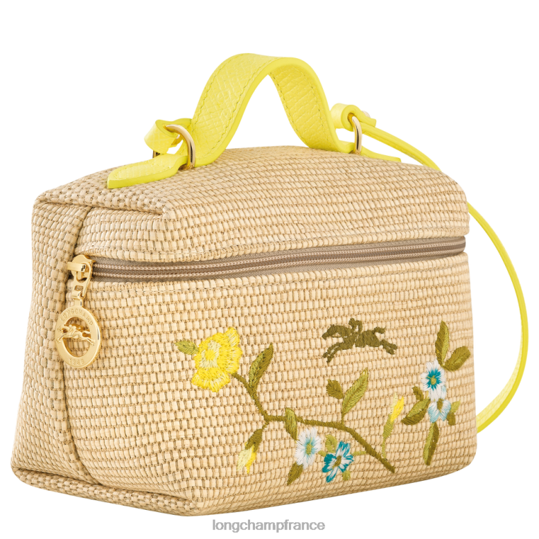 jaune femmes le panier pliable vanity Sacs Longchamp Z6ZTP27