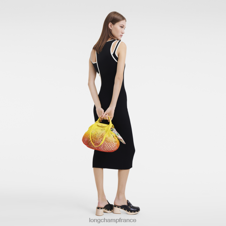 jaune orange femmes sac en filet le pliage Sacs Longchamp Z6ZTP8
