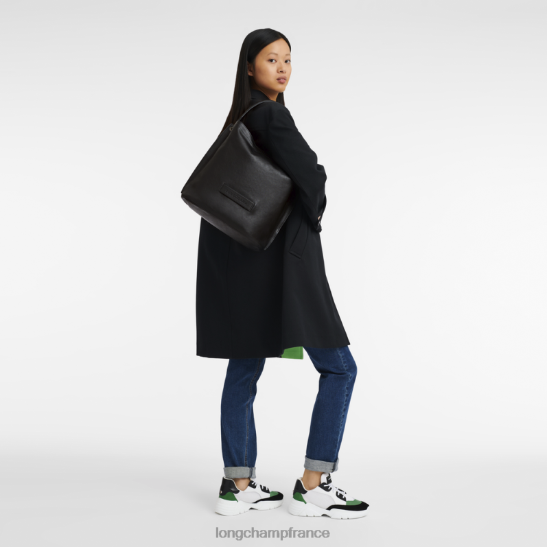 noir femmes sac hobo 3d Sacs Longchamp Z6ZTP398