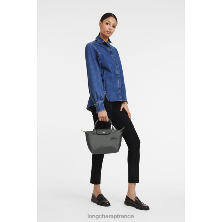graphite femmes sac à main le pliage vert Sacs Longchamp Z6ZTP189