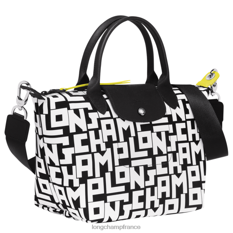 noir blanc femmes sac à main le pliage lgp Sacs Longchamp Z6ZTP90