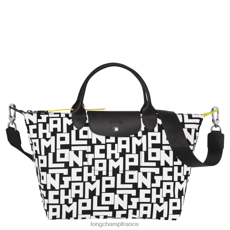 noir blanc femmes sac à main le pliage lgp Sacs Longchamp Z6ZTP91