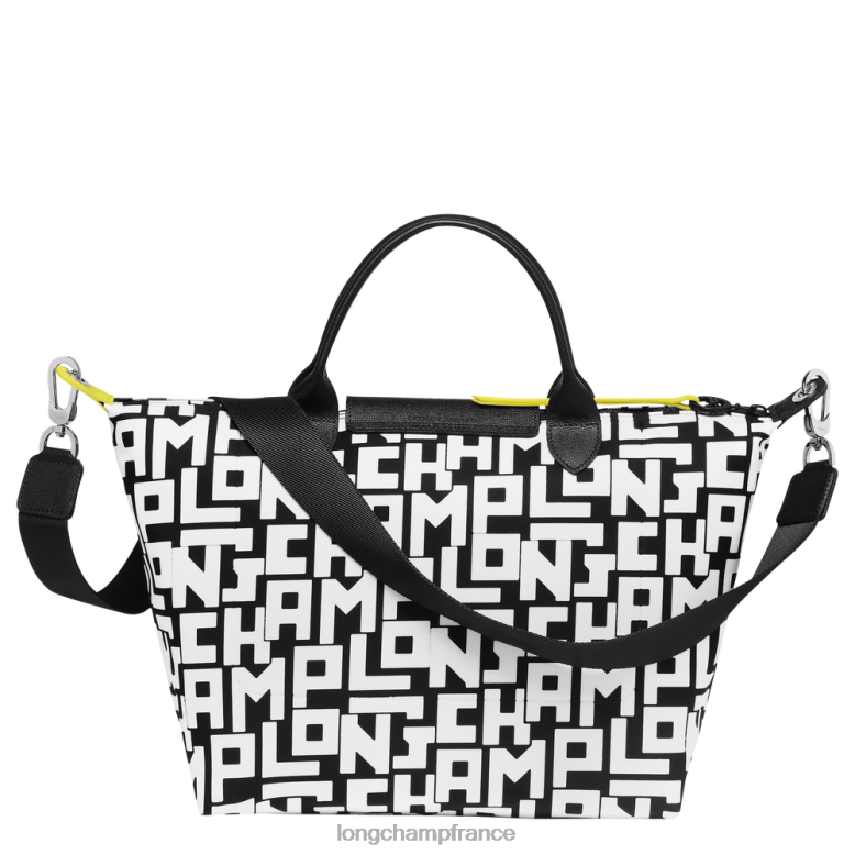noir blanc femmes sac à main le pliage lgp Sacs Longchamp Z6ZTP91