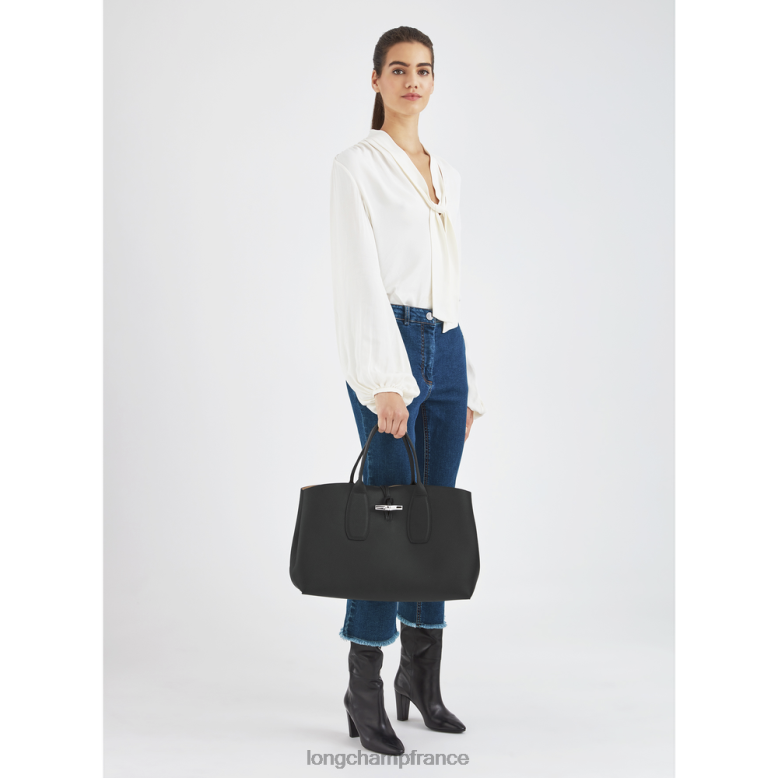 noir femmes sac à main roseau Sacs Longchamp Z6ZTP109