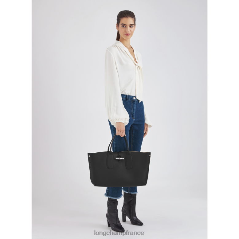 noir femmes sac à main roseau Sacs Longchamp Z6ZTP109