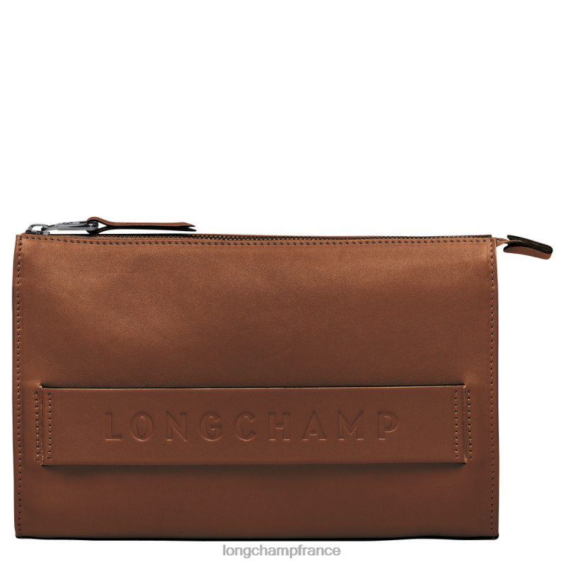 Cognac Hommes pochette 3D maroquinerie Longchamp Z6ZTP723