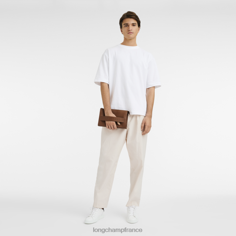 Cognac Hommes pochette 3D maroquinerie Longchamp Z6ZTP723