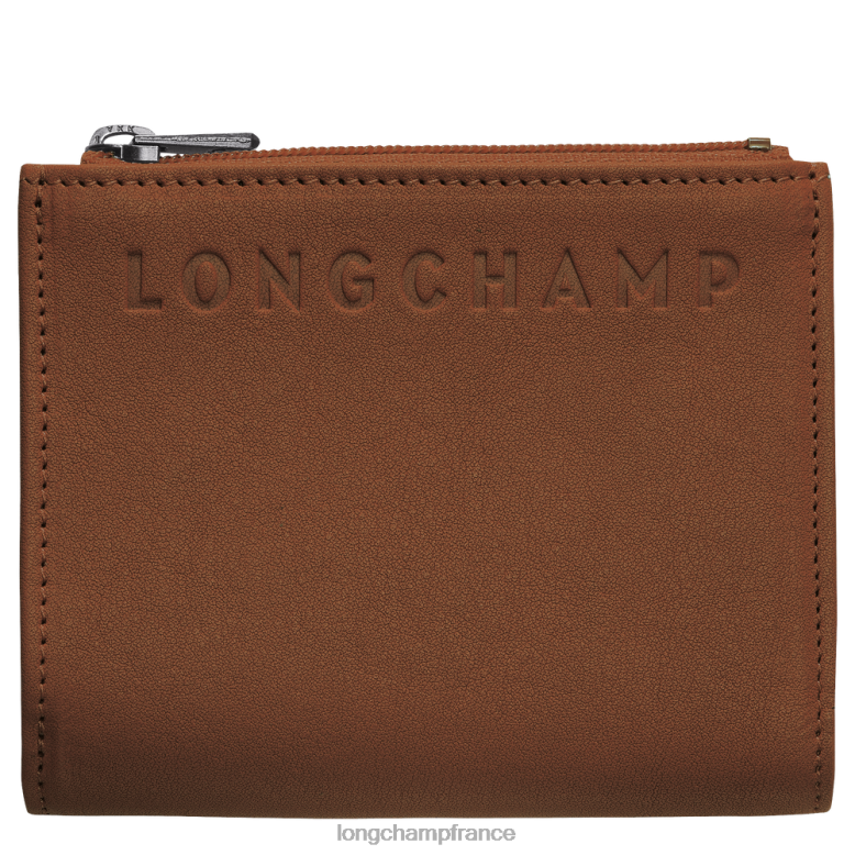 Cognac Hommes portefeuille 3D maroquinerie Longchamp Z6ZTP625