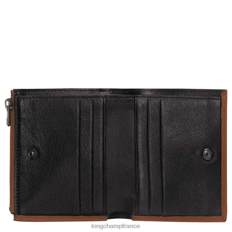 Cognac Hommes portefeuille 3D maroquinerie Longchamp Z6ZTP625