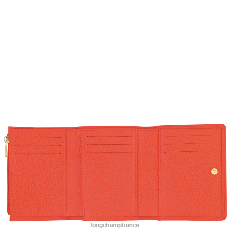 orange Hommes portefeuille le foulonne maroquinerie Longchamp Z6ZTP596