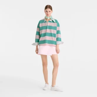 Ballerina/Menthe – Polo en jersey rayé